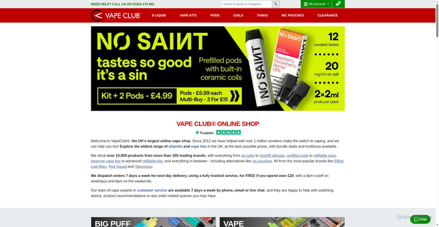 Security scan screenshot of https://vapeclub.co.uk