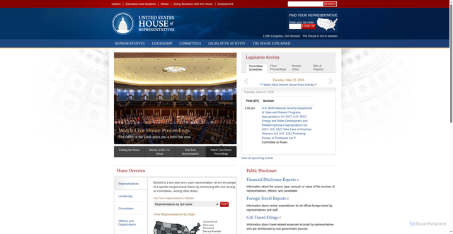 Security scan screenshot of https://house.gov