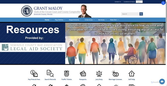 Security scan screenshot of http://www.seminoleclerkfl.gov/