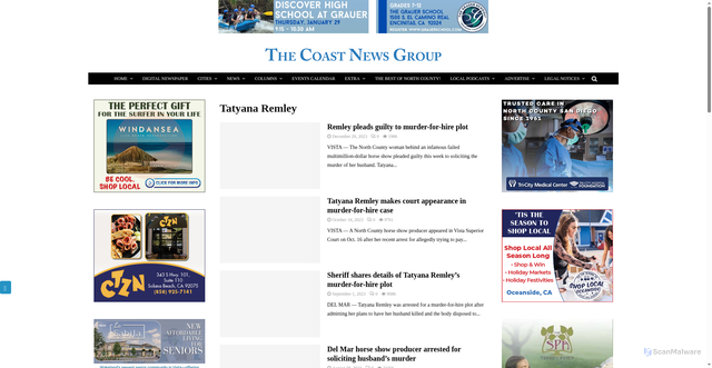 Security scan screenshot of https://thecoastnews.com/tag/tatyana-remley/