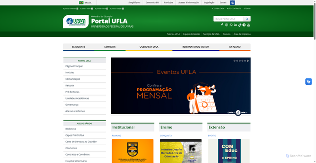 Security scan screenshot of https://ufla.br/