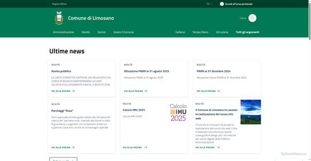 Security scan screenshot of https://www.comune.limosano.cb.it