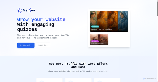 Security scan screenshot of https://firstquiz.com