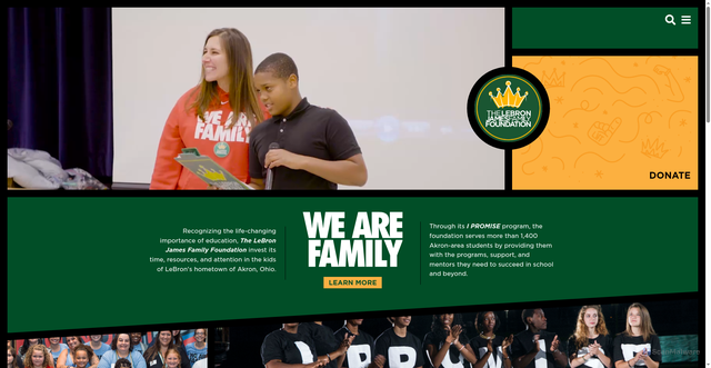 Security scan screenshot of https://www.lebronjamesfamilyfoundation.org/