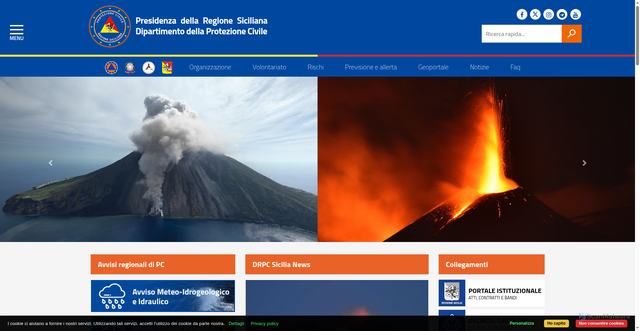 Security scan screenshot of https://www.protezionecivilesicilia.it/it/