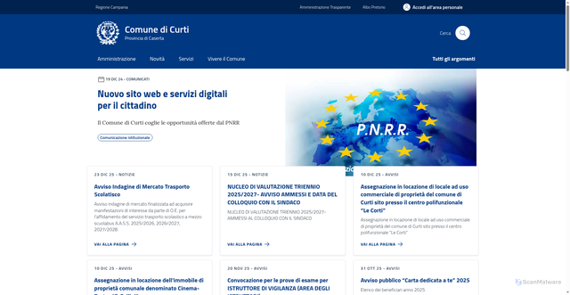 Security scan screenshot of https://comune.curti.ce.it/