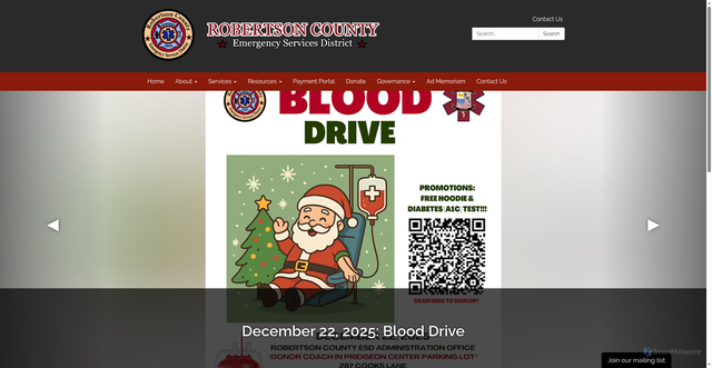 Security scan screenshot of https://www.robertsoncountyesdtx.gov/