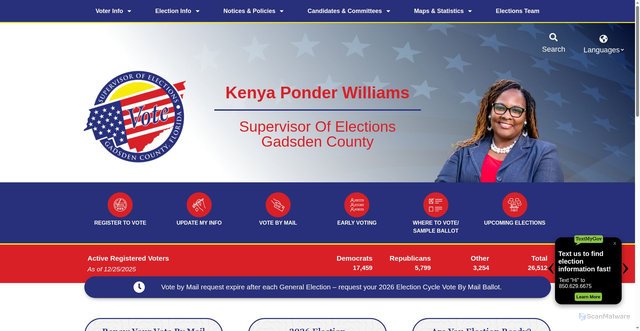 Security scan screenshot of https://votegadsdenfl.gov