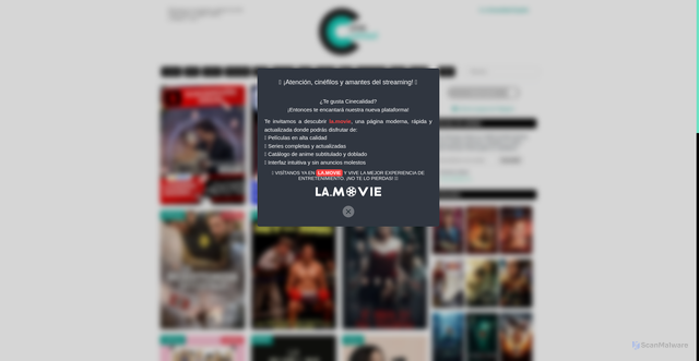 Security scan screenshot of https://www.cinecalidad.ec