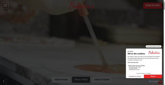 Security scan screenshot of https://www.robertaspizza.com/