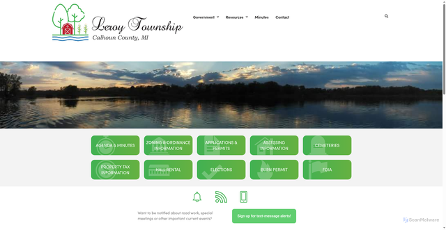 Security scan screenshot of https://leroytwp-calhounmi.gov/