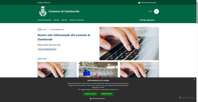 Security scan screenshot of https://www.comune.gamberale.ch.it