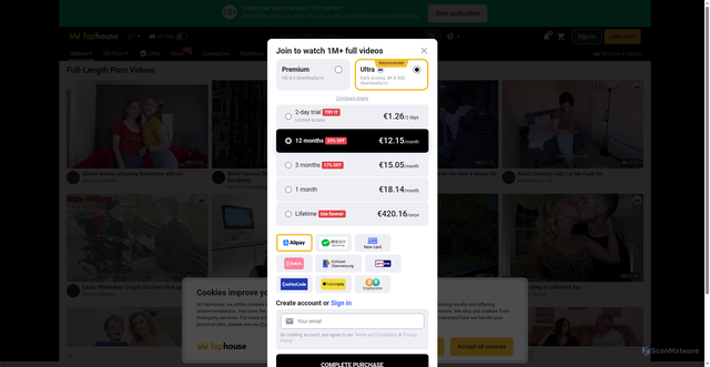 Security scan screenshot of https://faphouse1.com