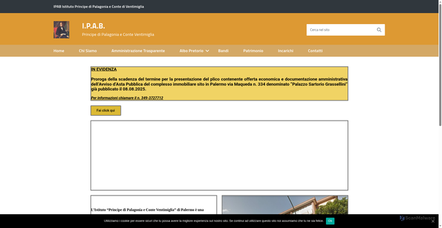 Security scan screenshot of https://www.ipabpalagonia.it/