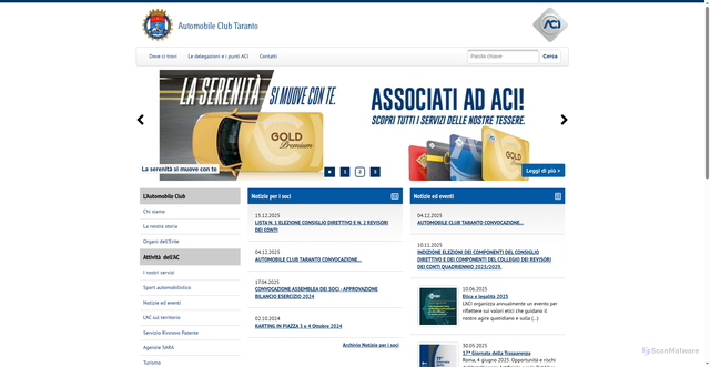 Security scan screenshot of https://taranto.aci.it/