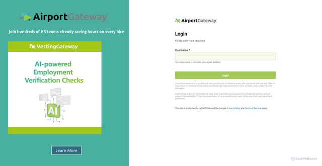 Security scan screenshot of https://app.idgateway.co.uk