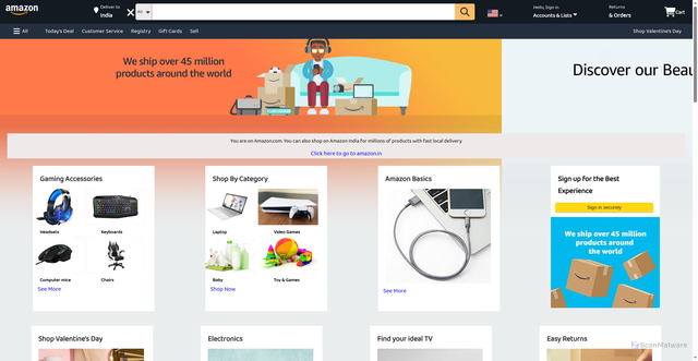 Security scan screenshot of amazon-clone-js.vercel.app