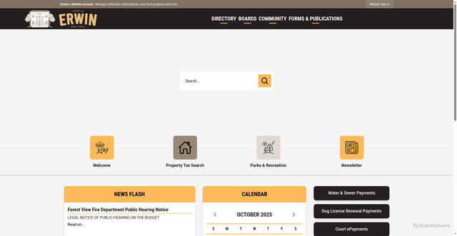 Security scan screenshot of https://www.erwinny.gov/