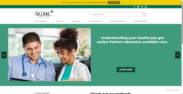 Security scan screenshot of https://sgmc.org