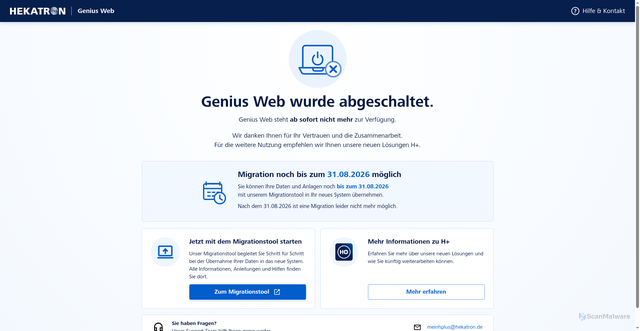 Security scan screenshot of https://genius-web.de