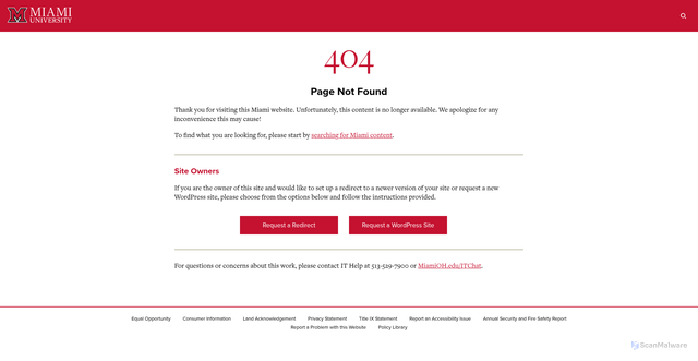 Security scan screenshot of https://units.miamioh.edu