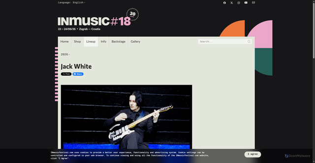 Security scan screenshot of https://www.inmusicfestival.com/en/lineup/lineup-2026/jack-white