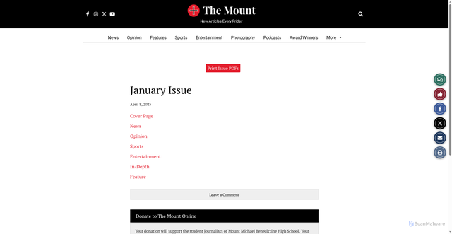 Security scan screenshot of https://mountonline.org/4633/print-issue-pdfs/january-issue/