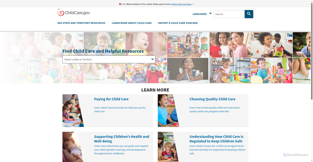 Security scan screenshot of https://childcare.gov/