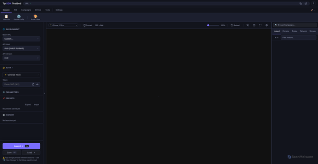 Security scan screenshot of http://sdk-testbed-beta.pages.dev/