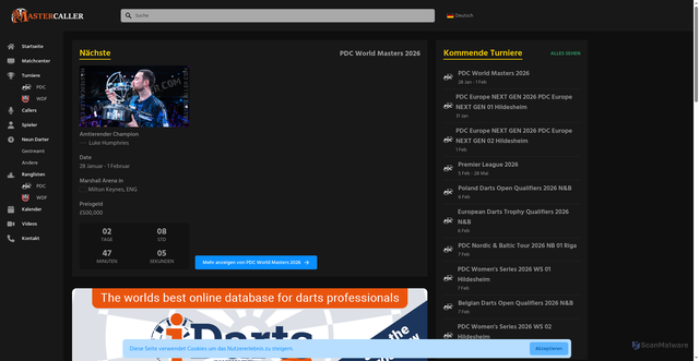 Security scan screenshot of https://mastercaller180.de