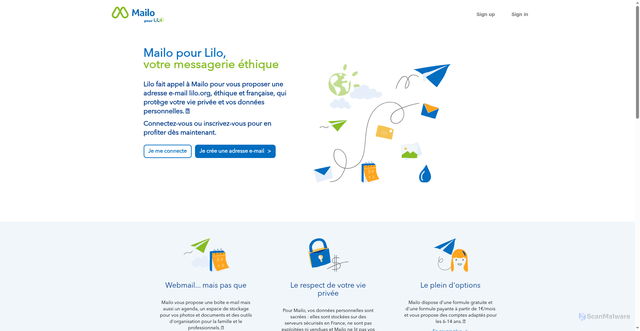 Security scan screenshot of https://www.mailopourlilo.org