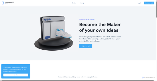 Security scan screenshot of https://3dcommerce.studio