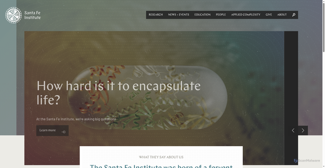 Security scan screenshot of https://santafe.edu