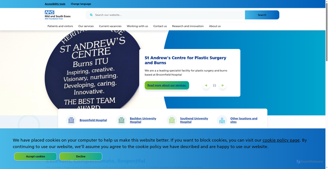 Security scan screenshot of http://www.meht.nhs.uk