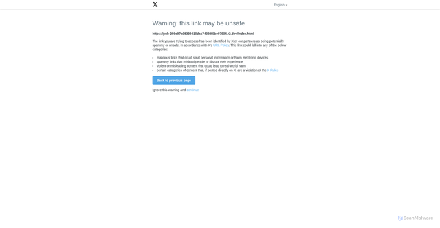 Security scan screenshot of https://t.co/TazEKNgynx