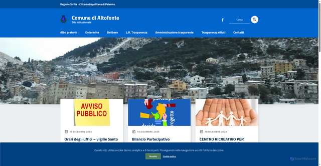 Security scan screenshot of https://www.comune.altofonte.pa.it/