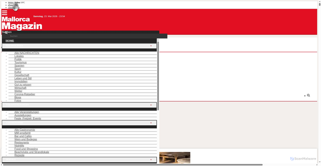 Security scan screenshot of https://www.mallorcamagazin.com/