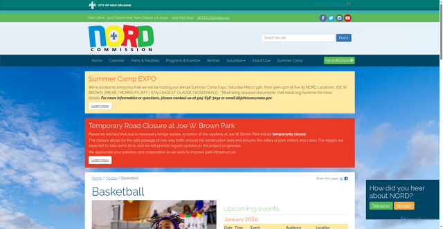 Security scan screenshot of https://nordc.org/sports/basketball/