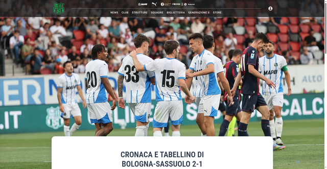 Security scan screenshot of https://www.sassuolocalcio.it/prima-squadra/amichevole-bologna-sassuolo-2-1/