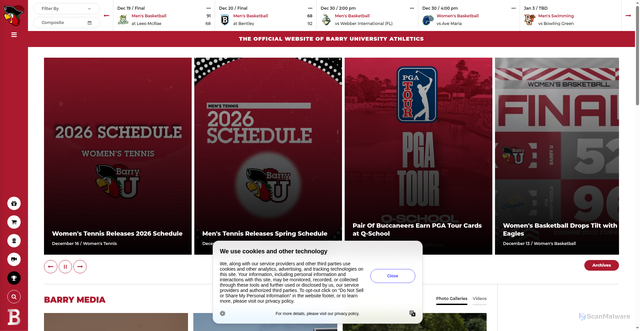 Security scan screenshot of https://gobarrybucs.com/