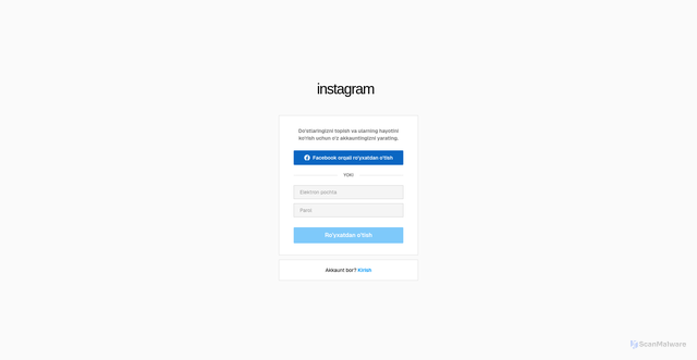 Security scan screenshot of https://instagram-m277.vercel.app/register