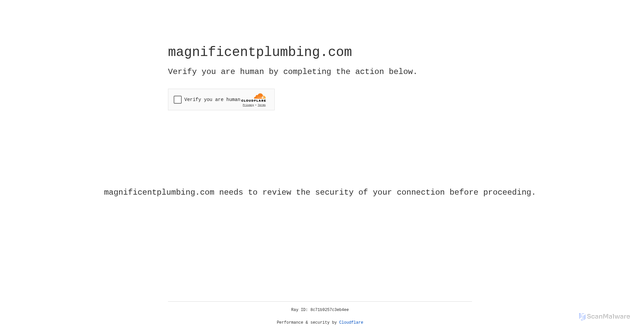 Security scan screenshot of https://magnificentplumbing.com/