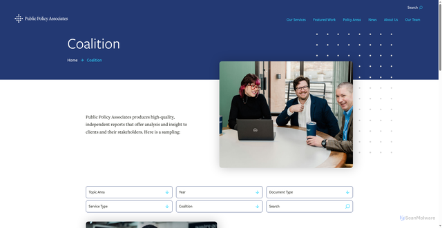 Security scan screenshot of https://publicpolicy.com/featured-work/client-type/coalition/