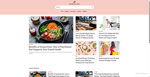 Security scan screenshot of https://www.beautyandstyle.com