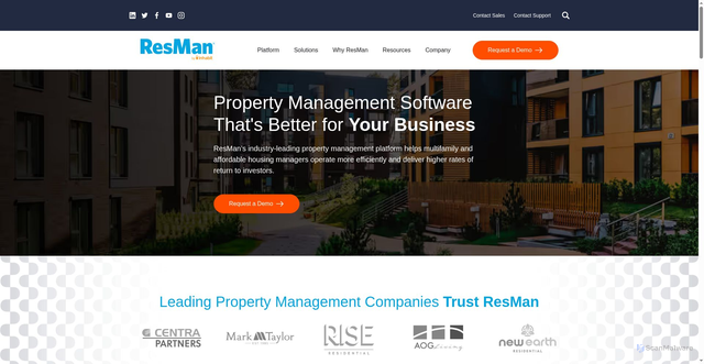 Security scan screenshot of https://myresman.com