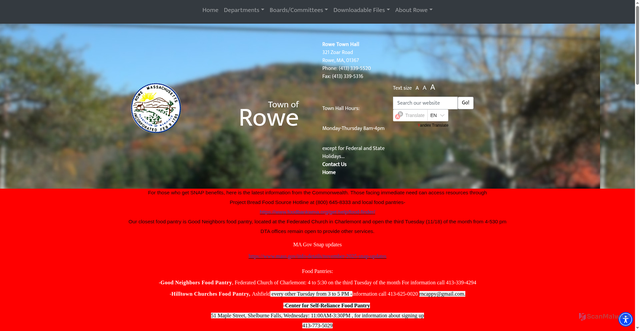 Security scan screenshot of https://rowe-ma.gov/