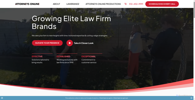 Security scan screenshot of http://www.attorneysonlineinc.com/