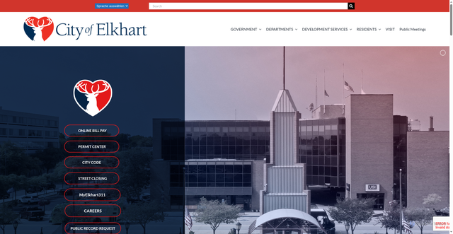 Security scan screenshot of https://cityofelkhartin.gov/