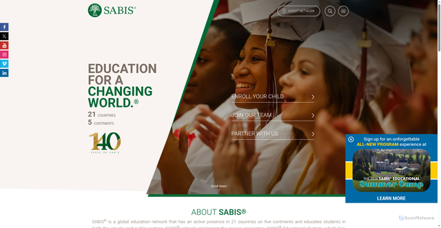 Security scan screenshot of https://sabis.net
