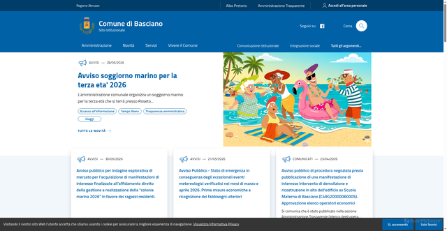 Security scan screenshot of https://www.comune.basciano.te.it
